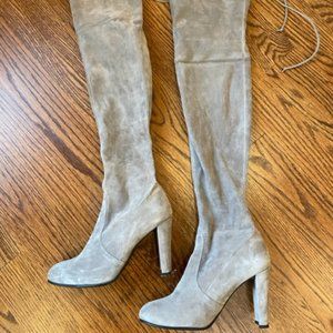 Stuart Weitzman Over the Knee Suede Heeled Boots